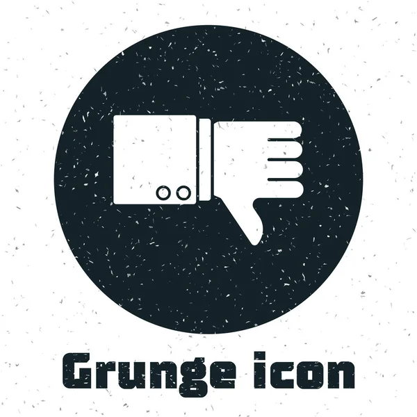 Grunge Dislike Icon Isolated White Background Vector Illustration — Stock Vector