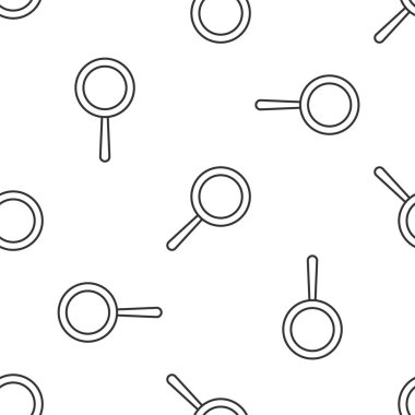 Gri çizgi tava simgesi beyaz arka planda izole edilmiş. Kızartma veya kızartma gıda sembolü. Vektör İllüstrasyonu