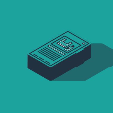 Isometric Stop plastik kirliliği simgesi yeşil arkaplanda izole edildi. Ekolojik poster. Vektör İllüstrasyonu