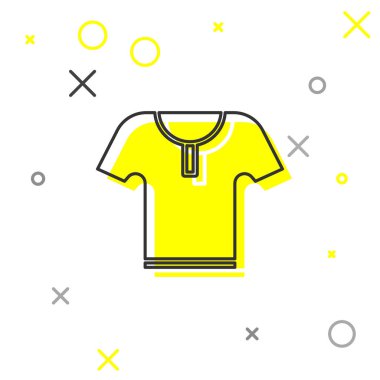 Beyaz arka planda gri çizgi vücut zırhı ikonu izole edildi. Vektör İllüstrasyonu