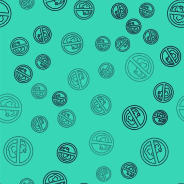 Siyah çizgi. Çöp simgesi yok. Yeşil arkaplanda kusursuz desen izole edildi. Vektör İllüstrasyonu