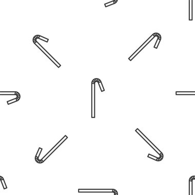 Gri çizgi, plastik saman ikonu içmek beyaz arka planda izole edilmiş pürüzsüz desen. Vektör İllüstrasyonu