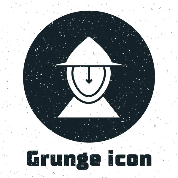 Grunge Capacete Ferro Medieval Para Ícone Proteção Cabeça Isolado Fundo — Vetor de Stock