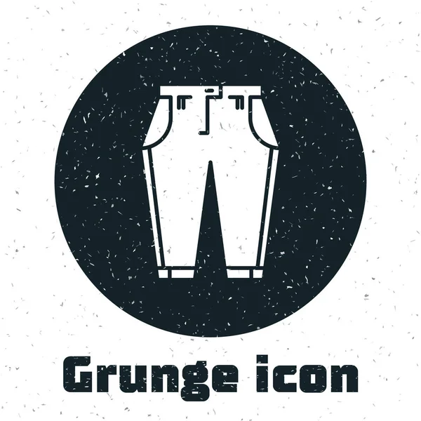 Grunge Pants Icon Isolated White Background Vector Illustration — Stock Vector