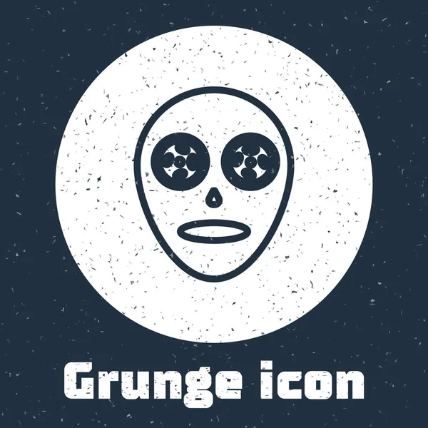 Línea Grunge Icono Máscara Cosmética Facial Aislado Sobre Fondo Gris — Archivo Imágenes Vectoriales