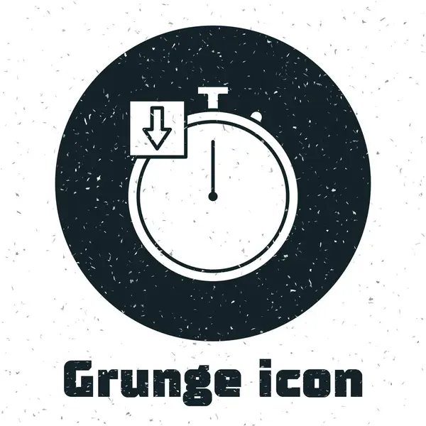 Grunge Stopwatch Icon Isolated White Background Time Timer Sign Chronometer — 图库矢量图片