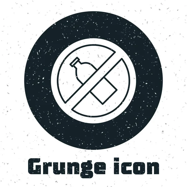 Grunge Nenhum Ícone Garrafa Plástico Isolado Fundo Branco Ilustração Vetorial — Vetor de Stock