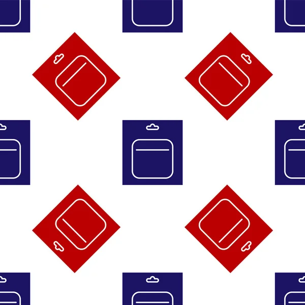 Blauer Und Roter Akku Packungssymbol Isoliert Nahtloses Muster Auf Weißem — Stockvektor