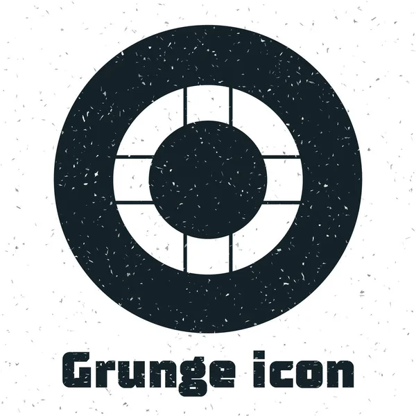 Grunge Lifebóje Ikona Izolované Bílém Pozadí Životní Symbol Vektorová Ilustrace — Stockový vektor