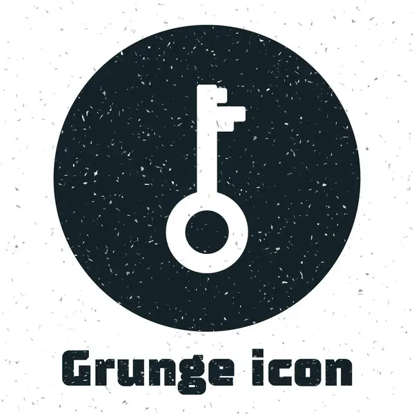 Grunge Ícone Tecla Antigo Isolado Fundo Branco Ilustração Vetorial — Vetor de Stock