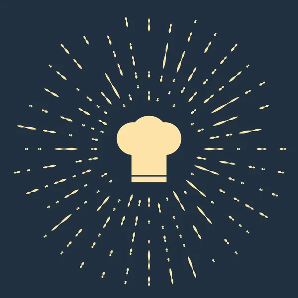 Beige Chef Hat Icon Isolated Blue Background Cooking Symbol Cooks — 스톡 벡터