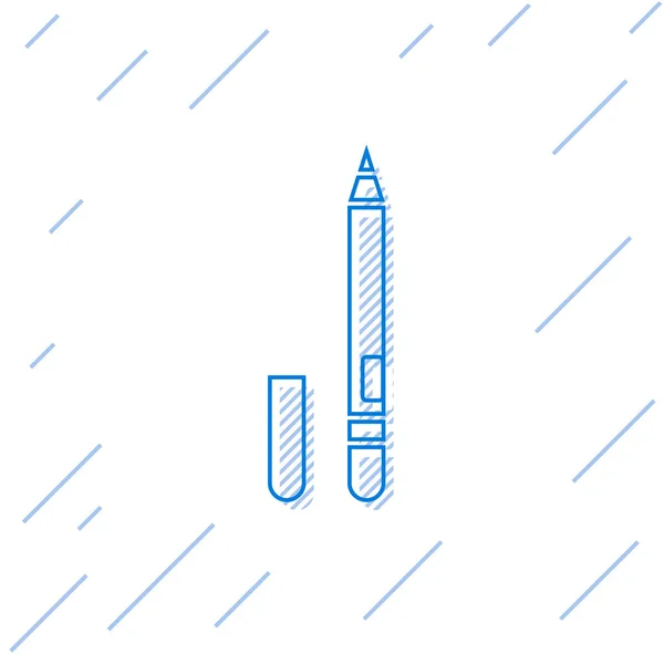 Ligne Bleue Eyeliner Icône Des Sourcils Isolée Sur Fond Blanc — Image vectorielle