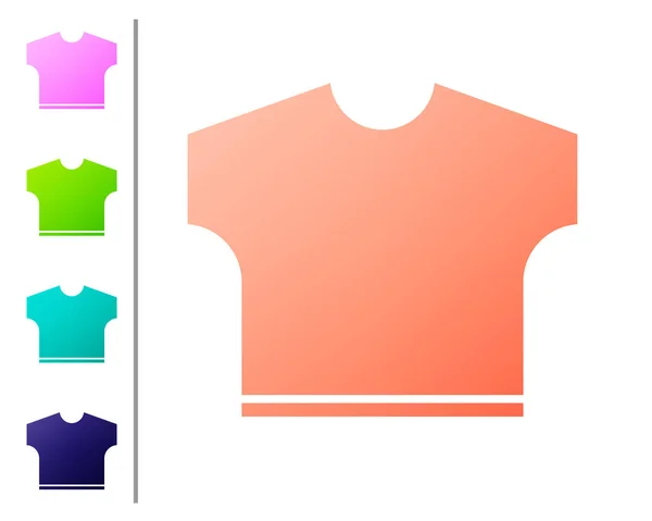 Ícone Camiseta Coral Isolado Fundo Branco Definir Ícones Cor Ilustração — Vetor de Stock