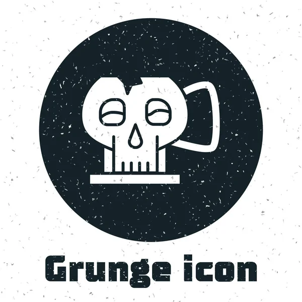 Grunge Cup Koponya Ikon Elszigetelt Fehér Alapon Vektorillusztráció — Stock Vector