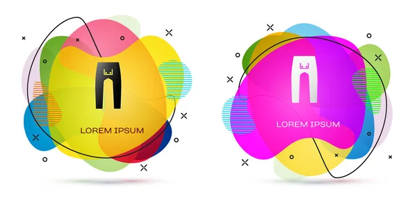 Color Pants Icon Isolated White Background Abstract Banner Liquid Shapes — 스톡 벡터