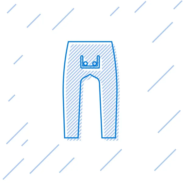 Pantalon Ligne Bleue Icône Isolée Sur Fond Blanc Illustration Vectorielle — Image vectorielle