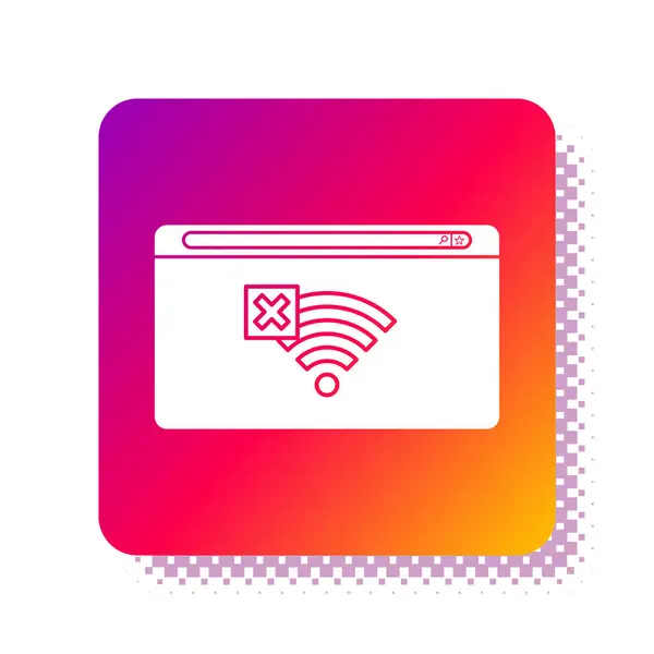 White Internet Connection Icon Isolated White Background Wireless Wifi Sign — 스톡 벡터