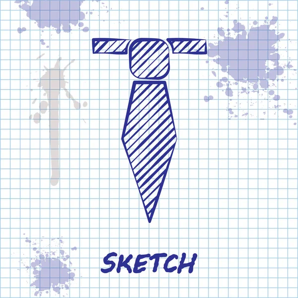 Sketch Line Tie Icon Isolated White Background Necktie Neckcloth Symbol — Stock Vector