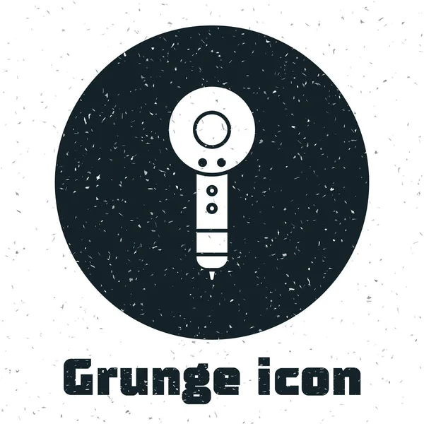 Grunge Icono Secador Pelo Aislado Sobre Fondo Blanco Señal Secador — Vector de stock