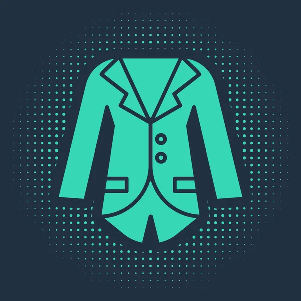 Зеленый Блейзер Значок Куртки Синем Фоне Абстрактные Круговые Случайные Точки — стоковый вектор