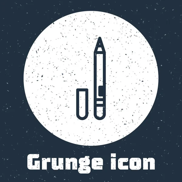 Línea Grunge Eyeliner Icono Ceja Aislado Sobre Fondo Gris Lápiz — Vector de stock