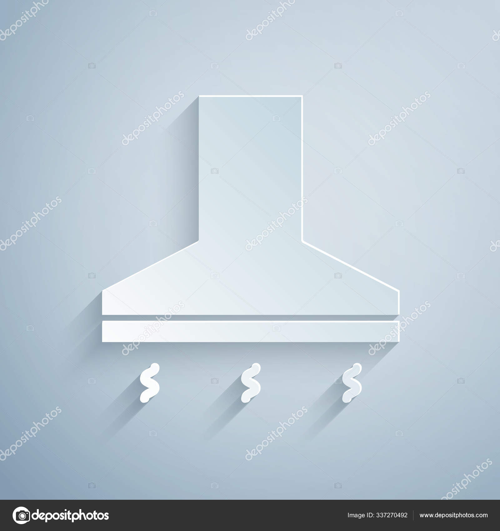Paper Cut Kitchen Extractor Fan Icon Isolated Grey Background Cooker Vector Image By C Vectorvalera Gmail Com Vector Stock 337270492