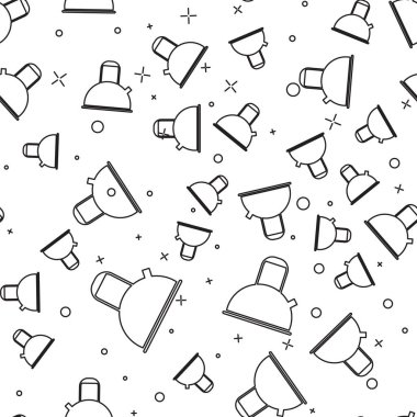 Siyah çizgi Kettle, beyaz arka planda ikon izole edilmiş, pürüzsüz desen. Çaydanlık ikonu. Vektör İllüstrasyonu