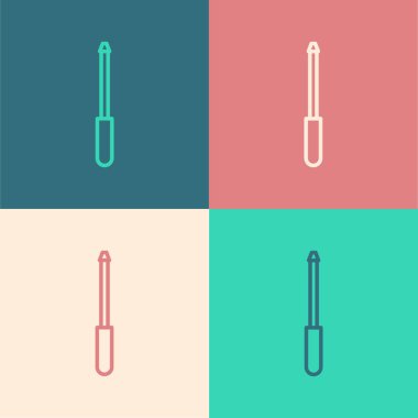 Renk çizgisi bileyici simgesi renk arkaplanında izole edildi. Vektör İllüstrasyonu