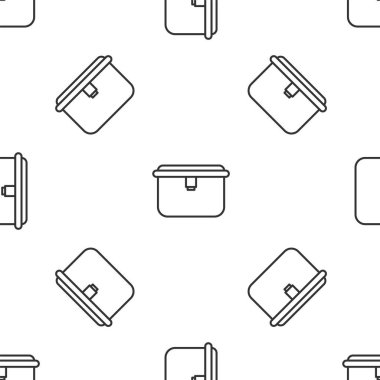 Gri çizgi beslenme çantası simgesi beyaz arka planda izole edilmiş kusursuz desen. Vektör İllüstrasyonu