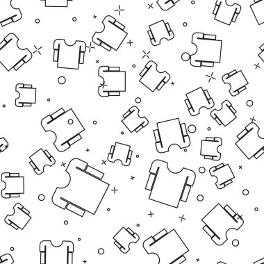 Siyah çizgi uzun kollu gömlek ikonu beyaz arka planda izole edilmiş pürüzsüz desen. Vektör İllüstrasyonu