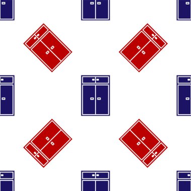 Blue and red Wardrobe icon isolated seamless pattern on white background.  Vector Illustration