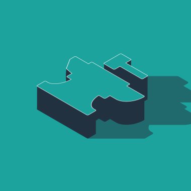 Isometric Anvil for blacksmithing and hammer icon isolated on green background. Metal forging. Forge tool.  Vector Illustration