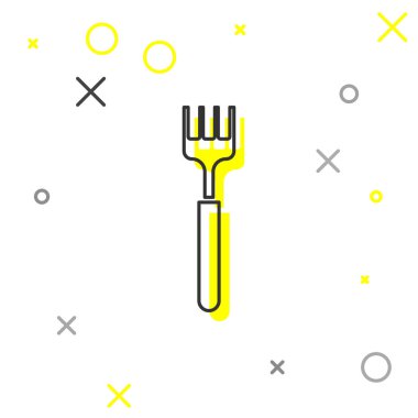 Gri çizgi fork simgesi beyaz arkaplanda izole edildi. Çatal bıçak sembolü. Vektör İllüstrasyonu