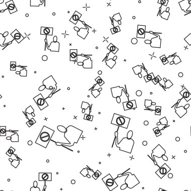 Siyah çizgi doğa beyaz arka planda izole edilmiş protesto simgesini kaydediyor. Dünya gezegeni koruması, çevre sorunları gösterisi. Vektör İllüstrasyonu