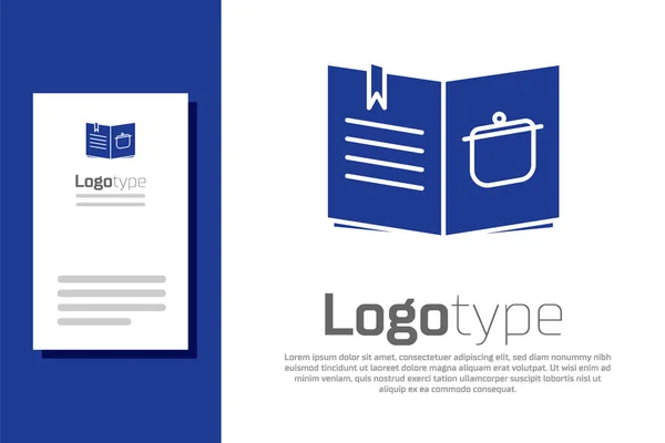 Kék Szakácskönyv Ikon Elszigetelt Fehér Háttér Főzős Könyv Ikon Recept — Stock Vector