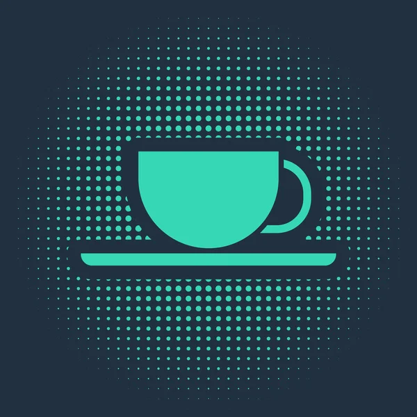 Πράσινο Φλιτζάνι Καφέ Εικονίδιο Απομονώνονται Μπλε Φόντο Ένα Φλιτζάνι Τσάι — Διανυσματικό Αρχείο