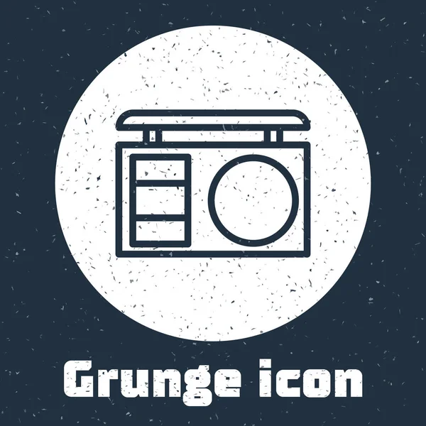 Línea Grunge Paleta Sombras Oculares Con Icono Pincel Aislado Sobre — Vector de stock