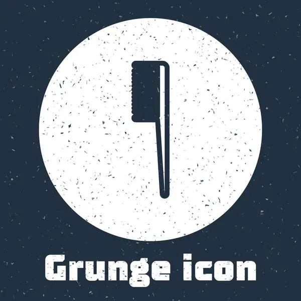 Línea Grunge Icono Cepillo Aislado Sobre Fondo Gris Señal Peine — Vector de stock