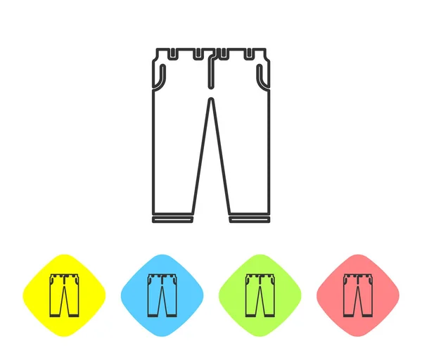 Pantalones Línea Gris Icono Aislado Sobre Fondo Blanco Establecer Iconos — Vector de stock