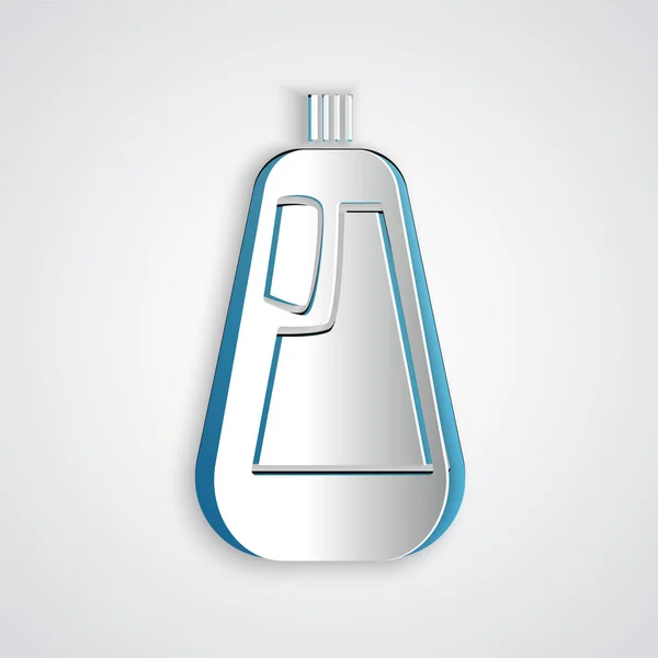 Kağıt Kesiği Plastik Şişe Sıvı Çamaşır Deterjanı Çamaşır Suyu Bulaşık — Stok Vektör