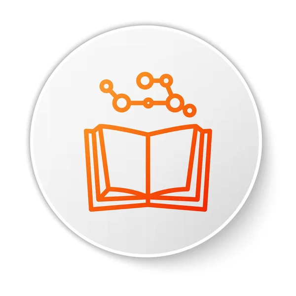 Línea Naranja Icono Libro Abierto Aislado Sobre Fondo Blanco Botón — Archivo Imágenes Vectoriales