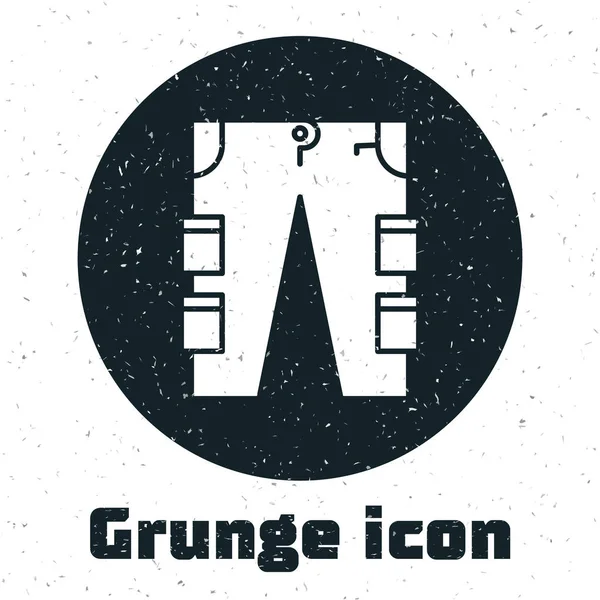 Grunge Cargo Pantalón Icono Aislado Sobre Fondo Blanco Ilustración Vectorial — Vector de stock