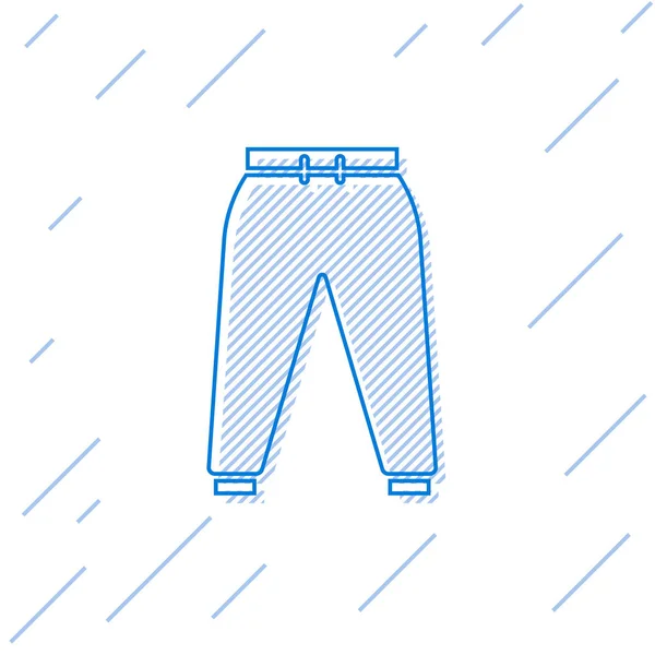 Blaue Linie Sporthose Symbol Isoliert Auf Weißem Hintergrund Vektorillustration — Stockvektor