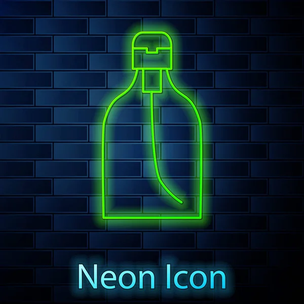 Linea Fluorescente Neon Flacone Sapone Liquido Antibatterico Con Icona Dispenser — Vettoriale Stock