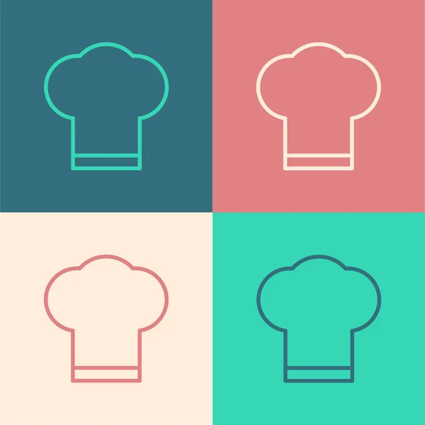 Color Line Chef Hat Icon Isolated Color Background Cooking Symbol — 图库矢量图片