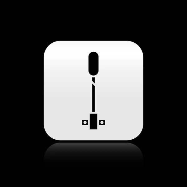 Black Torch Flame Icon Isolated Black Background Symbol Fire Hot — 图库矢量图片