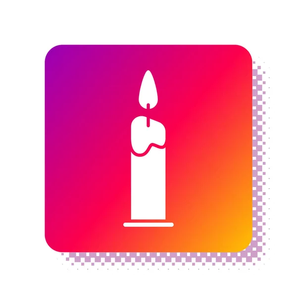 White Burning Candle Candlestick Icon Isolated White Background Cylindrical Candle — 스톡 벡터