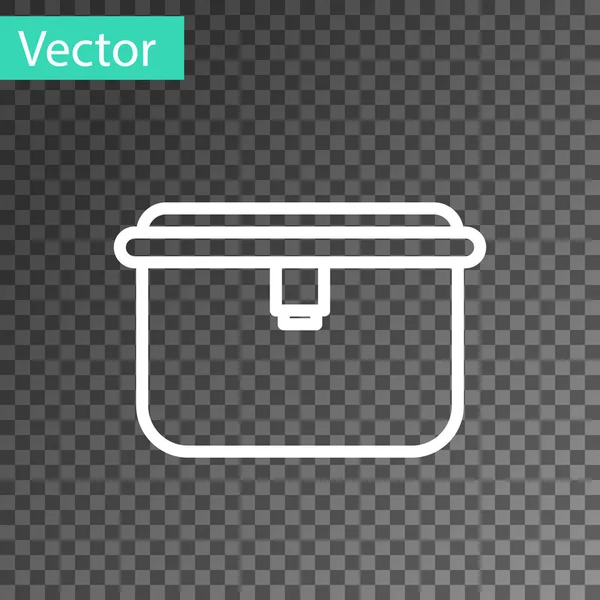 Línea Blanca Icono Lonchera Aislada Sobre Fondo Transparente Ilustración Vectorial — Vector de stock