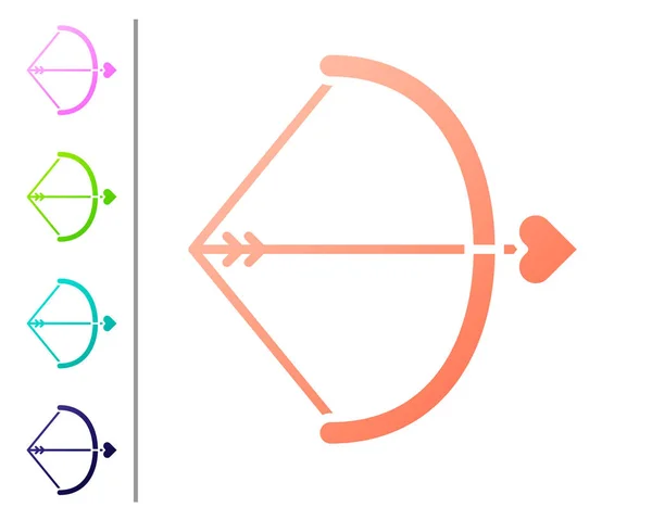 Icona Dell Arco Della Freccia Corallo Isolata Sfondo Bianco Simbolo — Vettoriale Stock