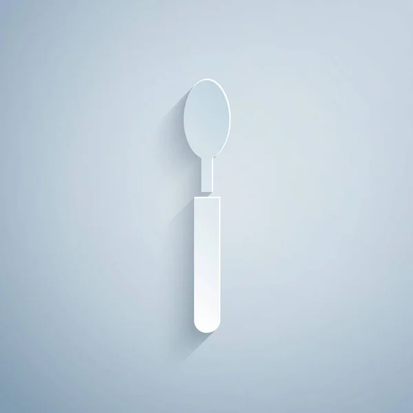 Corte Papel Icono Cuchara Aislado Sobre Fondo Gris Utensil Cocina — Archivo Imágenes Vectoriales